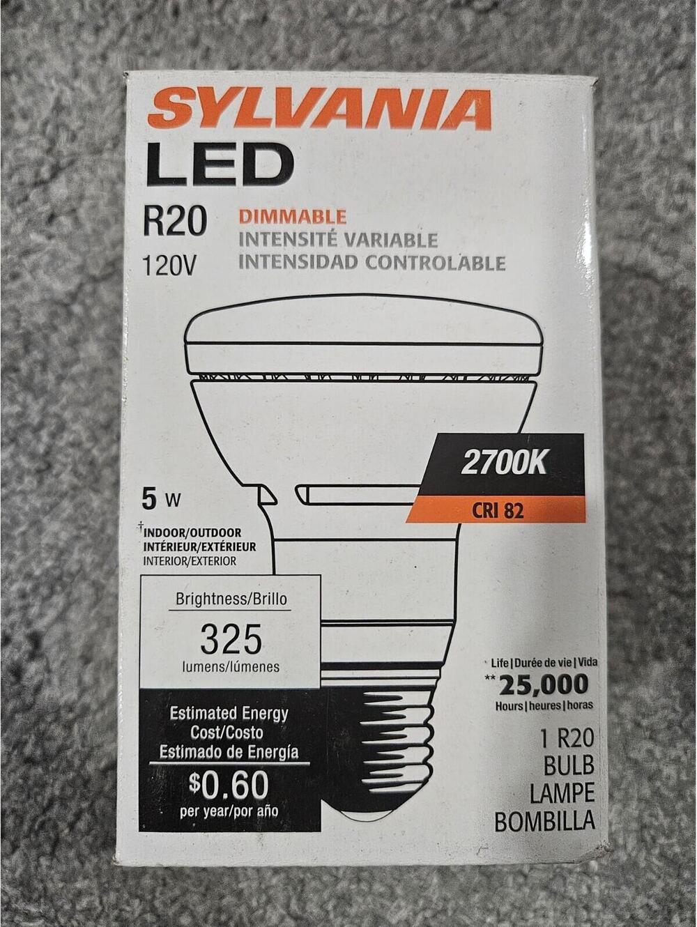 Sylvania R20 Dimmable 5W 120V Indoor/Outdoor Bulb